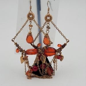 Fashionable sun kissed rhinestone dangling earrings